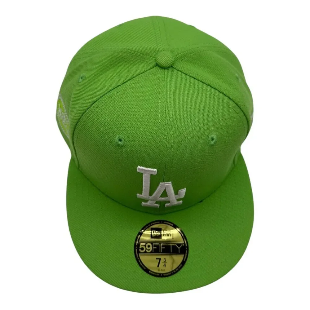 New Era 59Fifty Los Angeles Dodgers Hat Cap‎ 7 3/4 Lime Green 1980 All Star Game